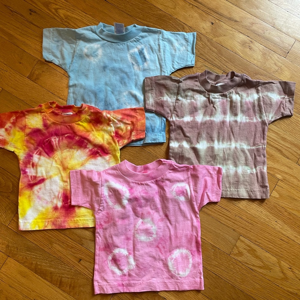 4 Handmade Tie-dye T-shirts — Size 18 Mo. bundle of 4 shirts